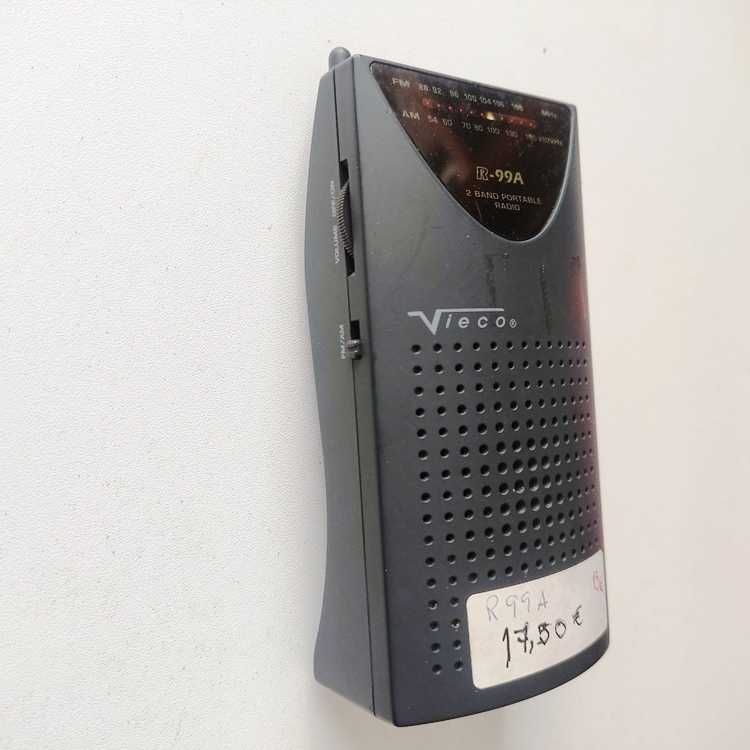 Radio Vieco R-99A a pilhas AAA AM, FM, 7x14cm com caixa
