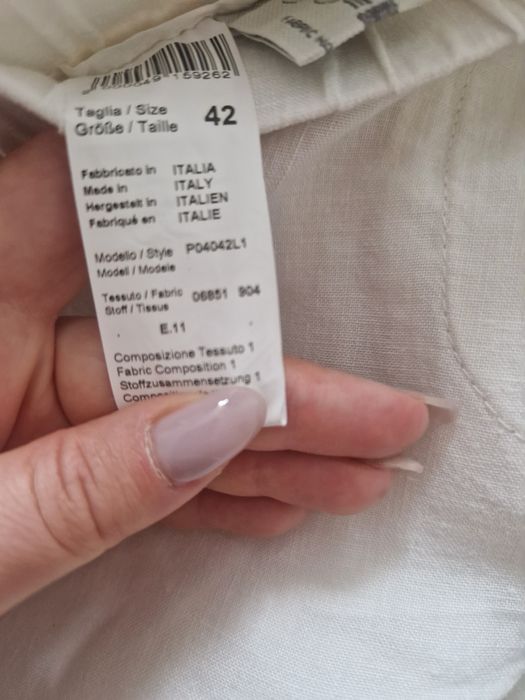 Брюки лляні, білі, peserico, розмір 42IT