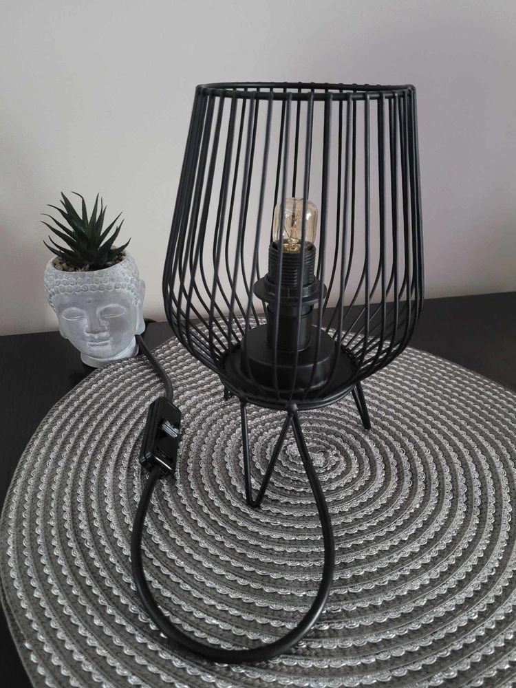 Nowa czarna loftowa lampa lampka stołowa biurkowa stojąca