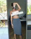 Szara spódnica prążkowana midi skirt bandage S