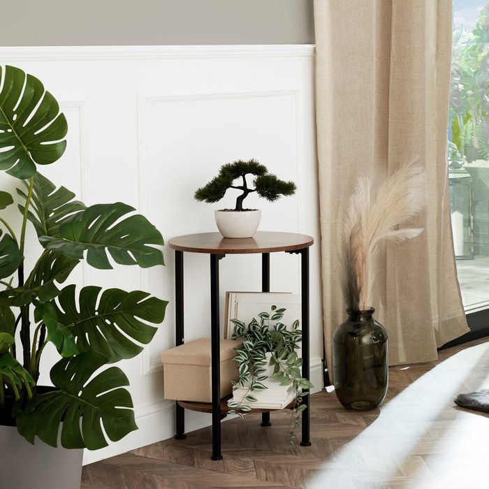 Stolik boczny Ballina industrialny jasny OUTLET