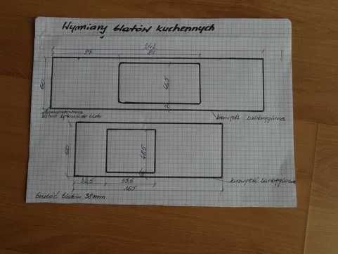 Sprzedam blaty do mebli kuchennych razem ze zlewem 1 - komorowym.
