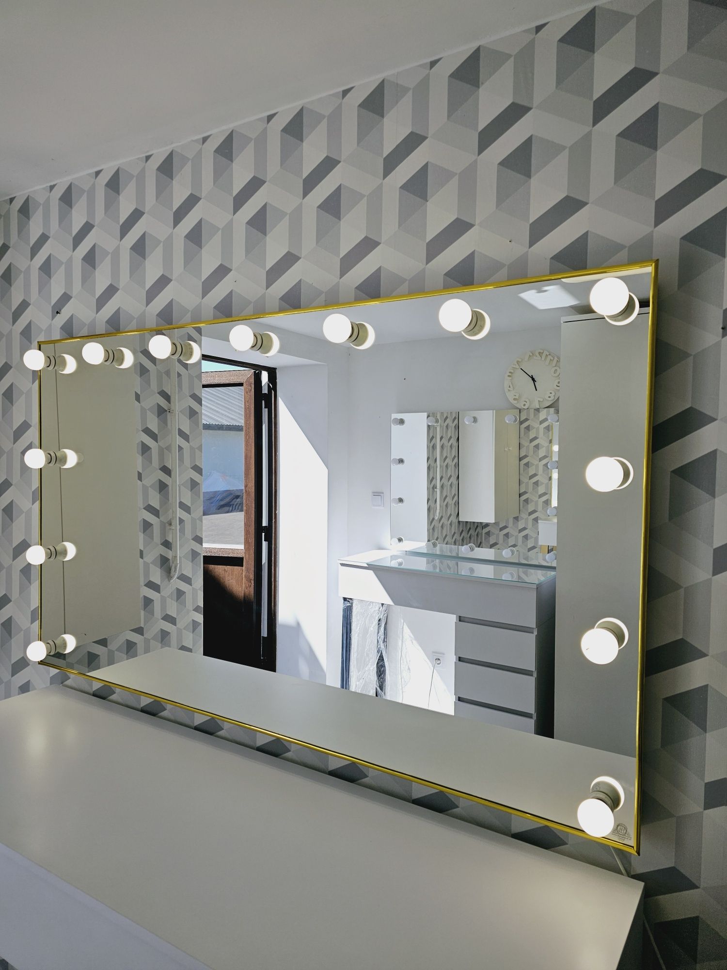 Lustro Gold 160x80 do makijażu  wizażu, Makeup
