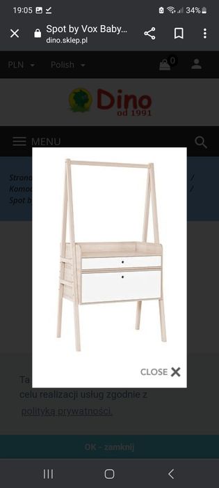 Zestaw Vox Spot Baby-przewijak,łóżeczko-stan bardzo dobry.