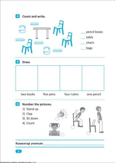 Індивідуальні роботи. Англійська мова 1 клас