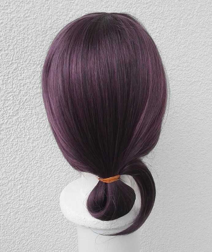 Fioletowa krótka peruka z koczkiem Reze Chainsaw Man cosplay wig