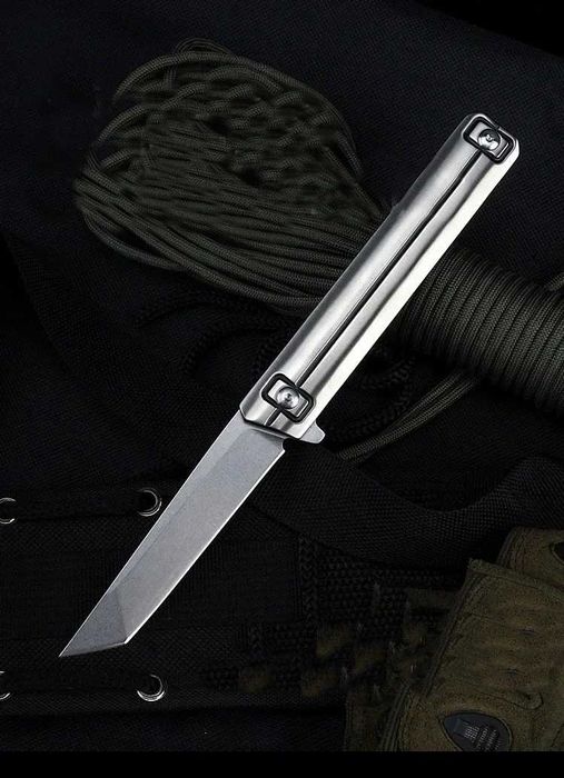NÓŻ składany taktyczny EDC z ostrzem Tanto lekki, blokada stal D2 NS19