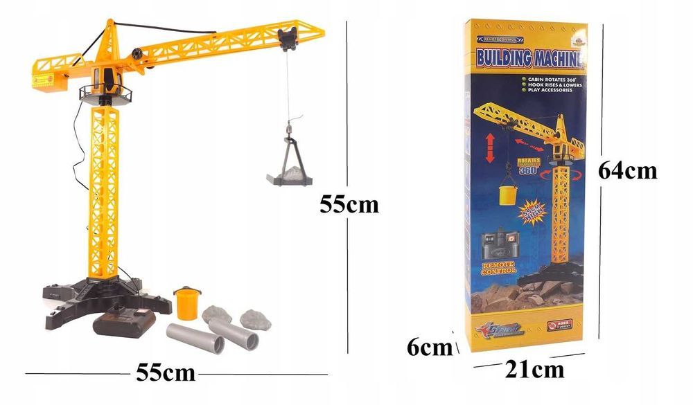 Zdalnie sterowany dźwig BUDOWLANY OBROTOWY 55 CM 1562