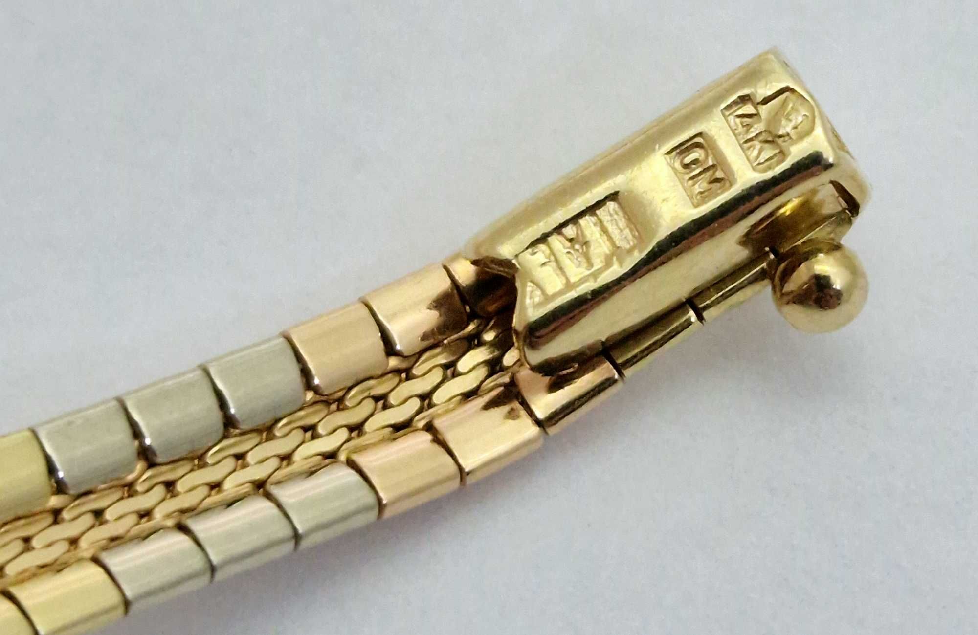 Złota 3-kolorowa bransoleta 585