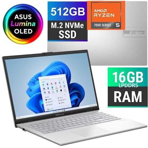 Nowy notebook ASUS 15,6 OLED Ryzen 5-7520, 16GB LPDDR5 512SSD Win 11