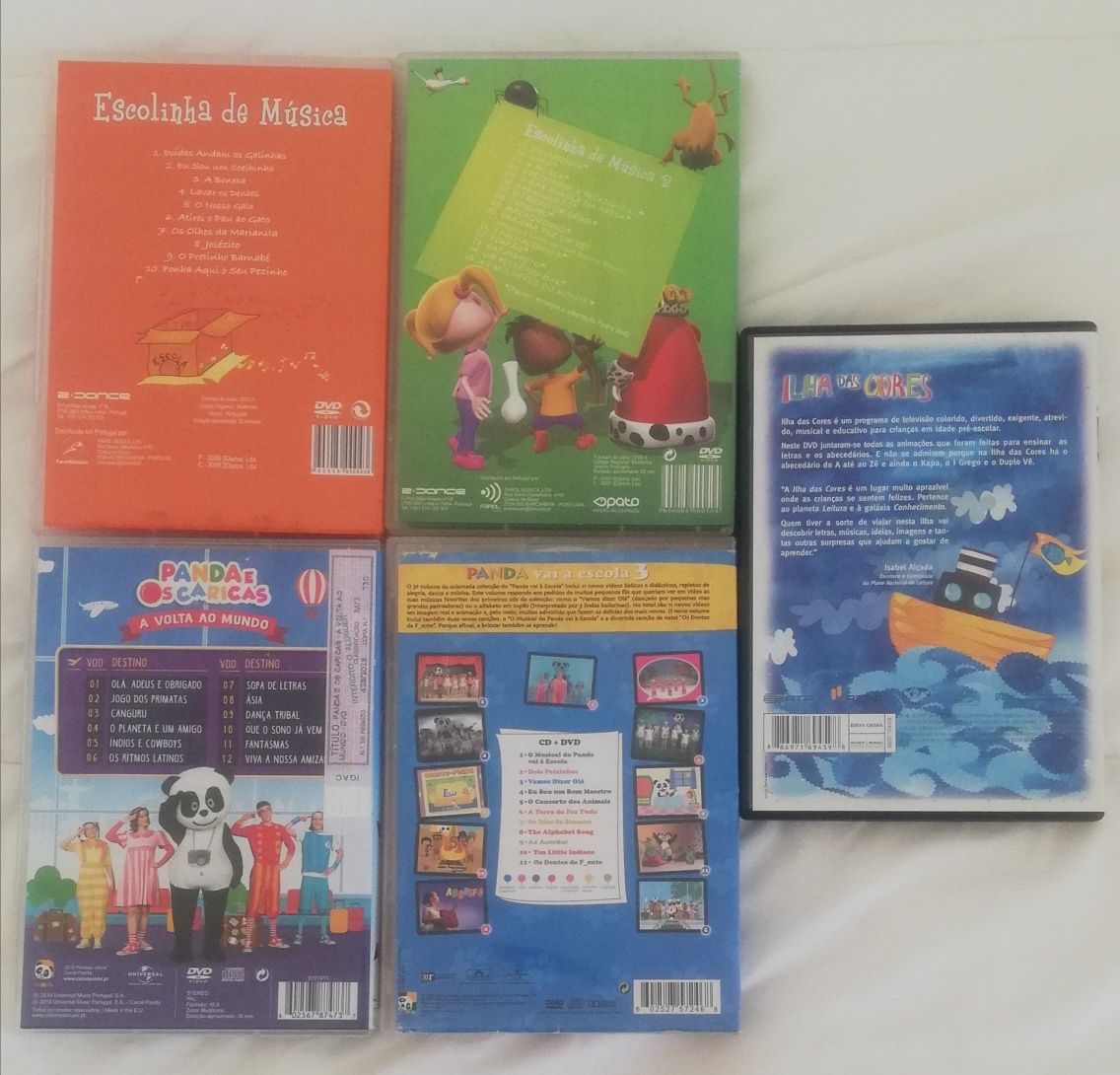 DVDs para criança (incluindo Panda e Caricas)