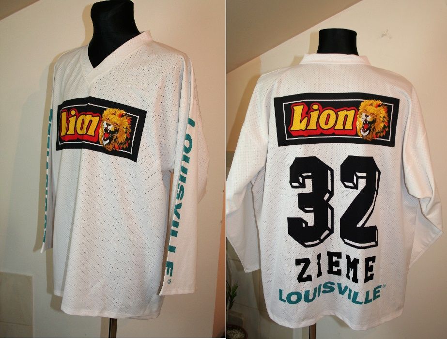 Męska Biała Bluza logo * Lion * sportowa Bluza/Myron/rozmiar: XXL