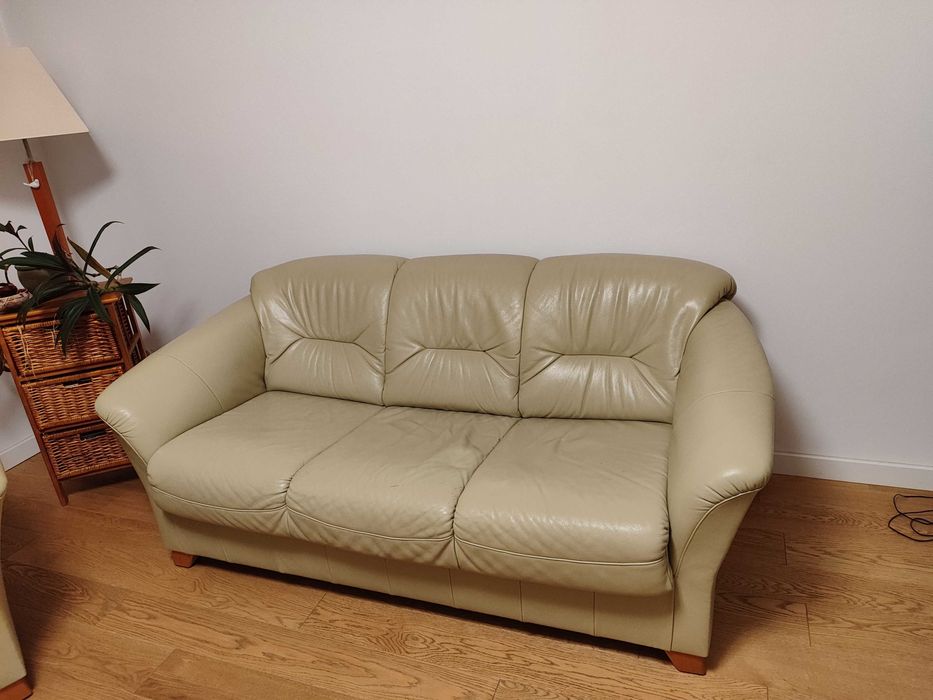 Kanapa skórzana zielona firmy Kler