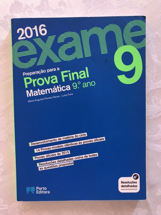 Livros exercícios Exame matemática 9
