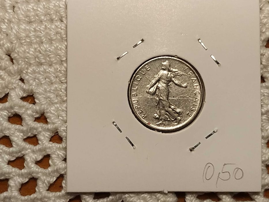 França - moeda de 1/2 franco de 1966