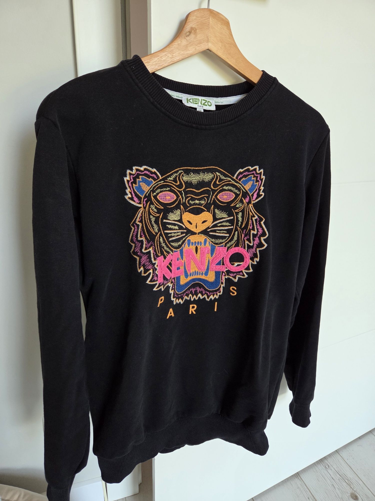 Kenzo czarna bluza m/ l z tygrysem stan bdb
