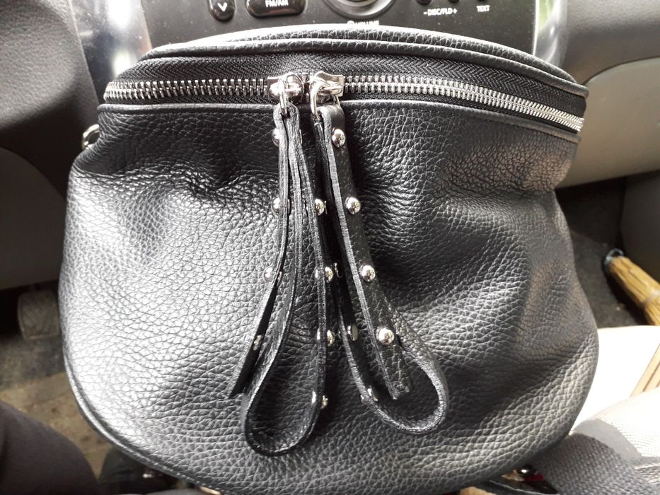 Сумка- клатч из натурального замша и кожи