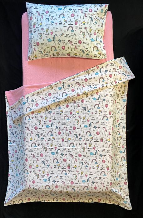 Постільна білизна тепла фланель, рожева (160*80*15