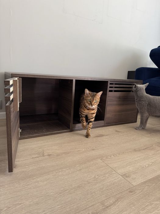 Szafka na kuwety dla kotów ława zabudowana kuweta toaleta kocia komoda
