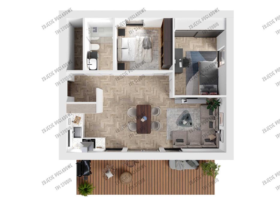 dom modułowy nowoczesny, dom szkieletowy, parterowy