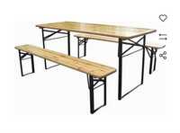 Mesa+bancos madeira exterior