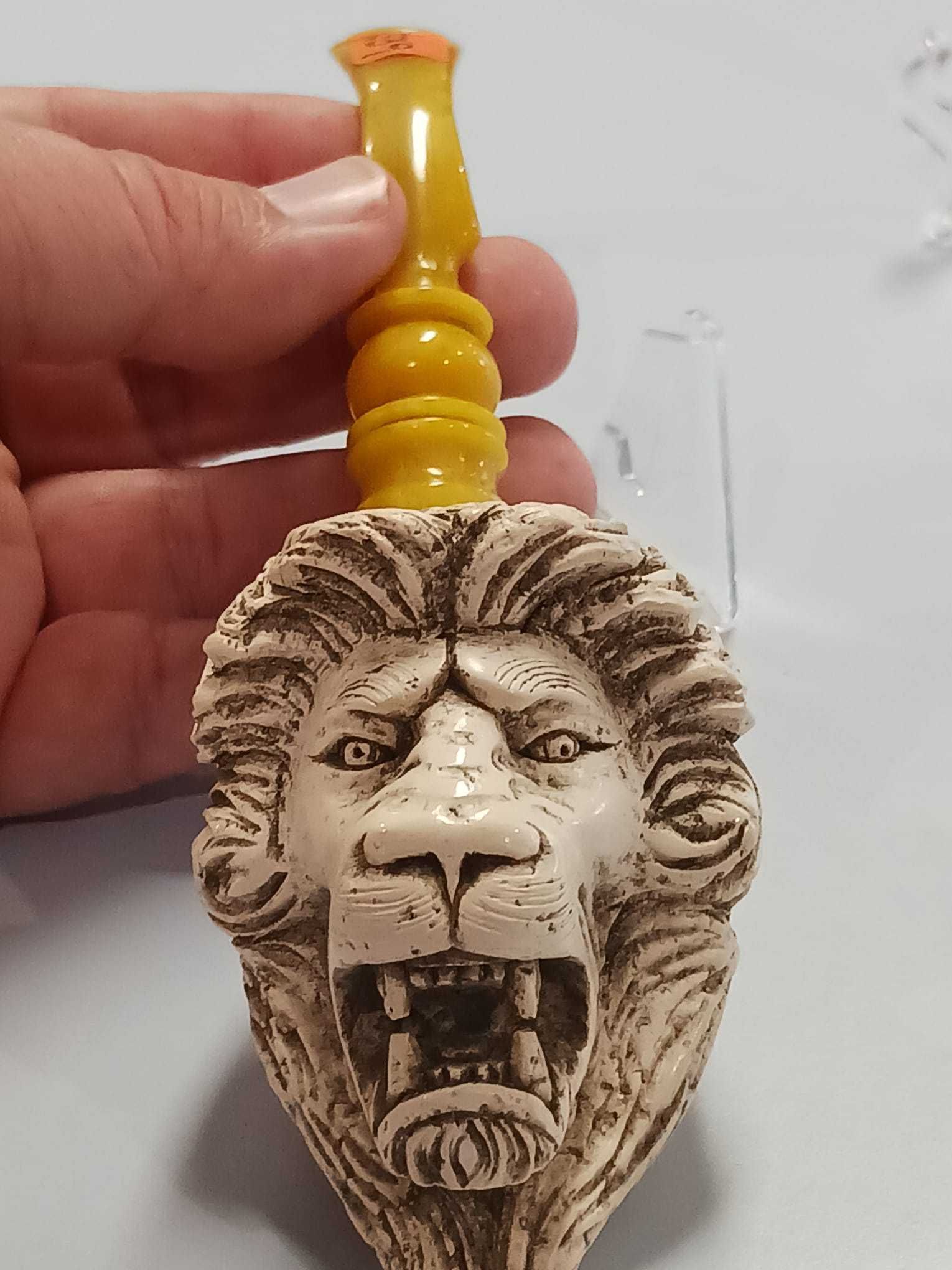 Cachimbo Meerschaums com Figura de Leão