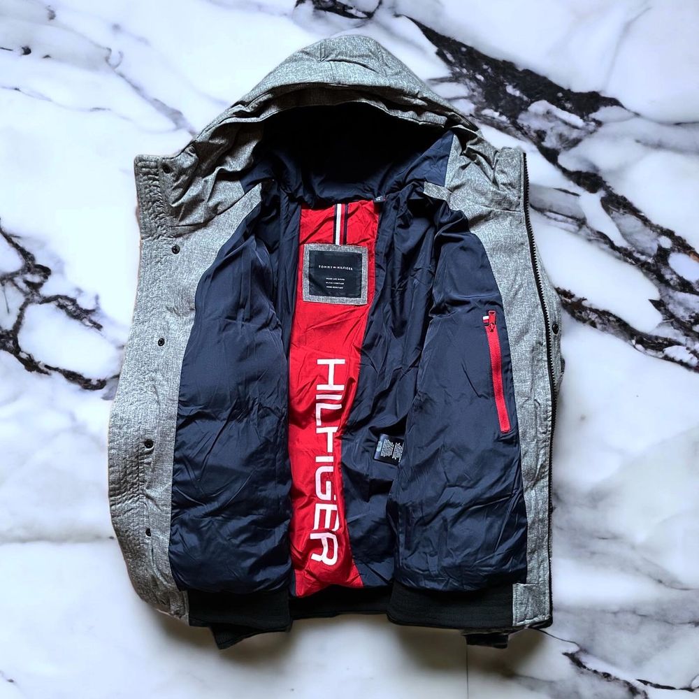 XL 50 Tommy Hilfiger пуховик парка куртка сіра серая хл бомбер