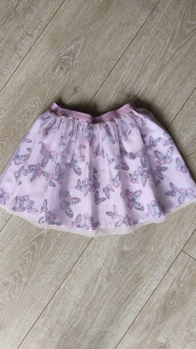 Spódniczka H&M tiulowa r. 104 różowa w motyle dziewczęca