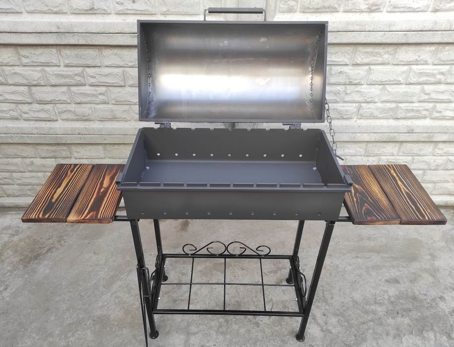 АКЦІЯ -18%! 67см! Стаціонарний Мангал Барбекю з Кришкою |ТЕПЛО В ХАТІ