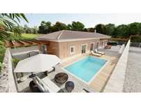Moradia T3+1 térrea geminada, em construção, com piscina e jardim p...