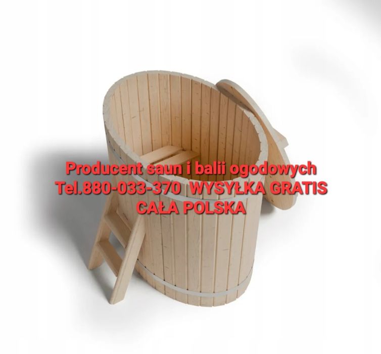 Balia beczka do morsowania po saunie w kpl.schody i pokrywa wysyłk