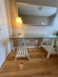 Biurko Stół IKEA Szkło Hartowane Glasholm Kozioł Mittback 150x80cm