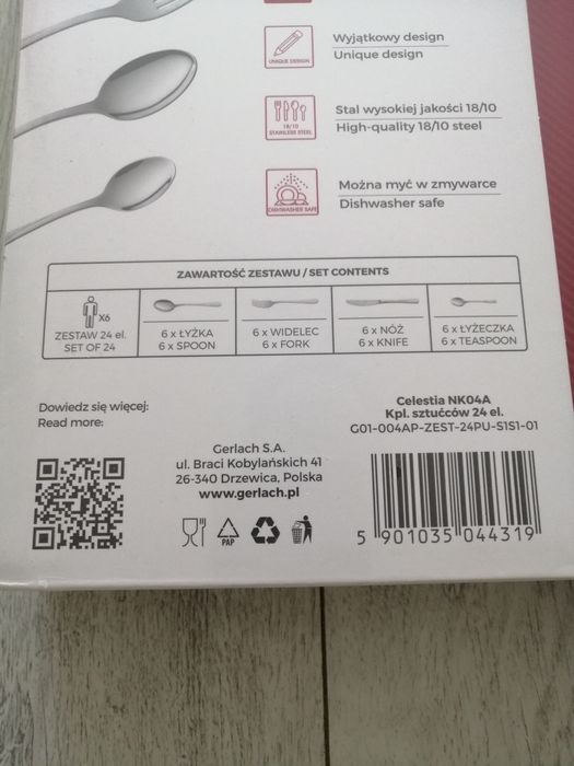 Zestaw Gerlach Celestia komplet sztućców 24 szt elementów nowe