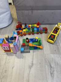 Duży zestaw lego duplo pociąg , autobus , domek, plac zabaw