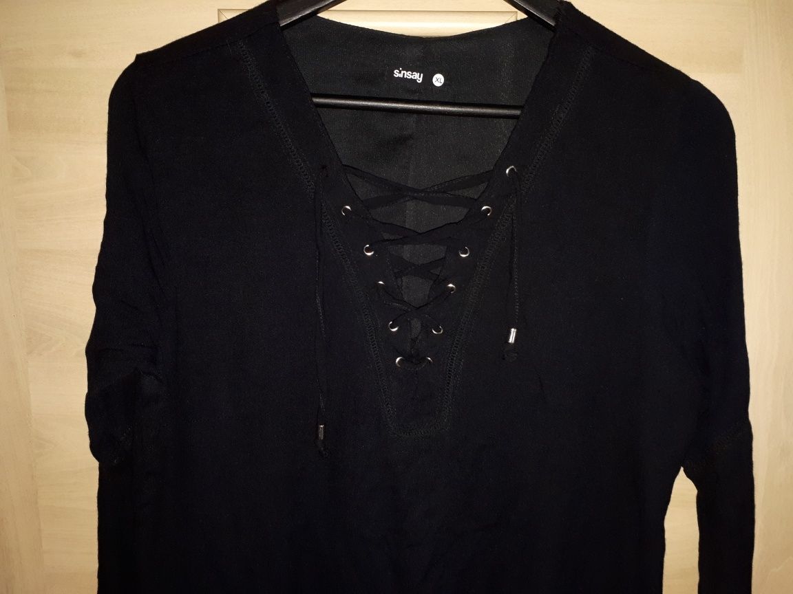 Sukienka tunika Sinsay czarna XL mocno zaniżony