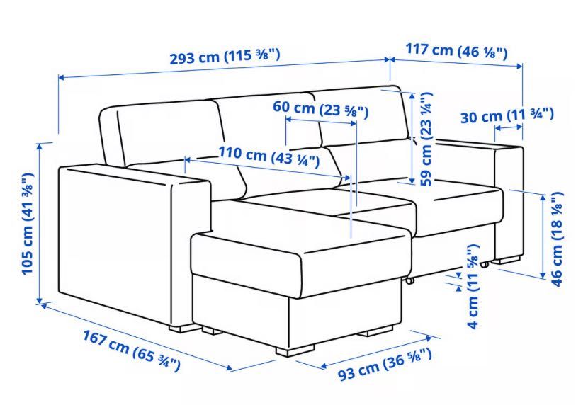 Sofá 3 lugares com chaise longue - ISTABY - IKEA
