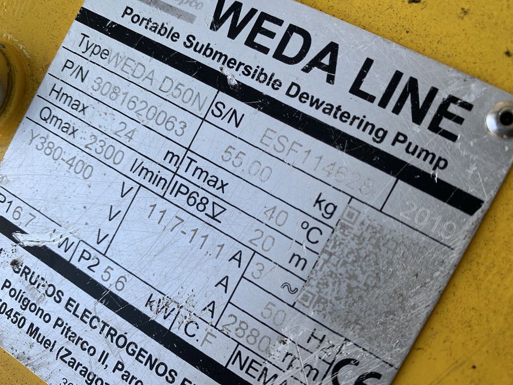 Pompa zanurzeniowa szlamowa do brudnej wody Atlas Copco Weda 50
