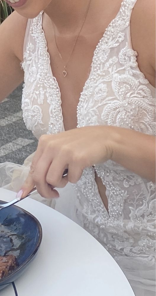 Suknia ślubna rybka ida torez seduction z trenem welon długi s piekna