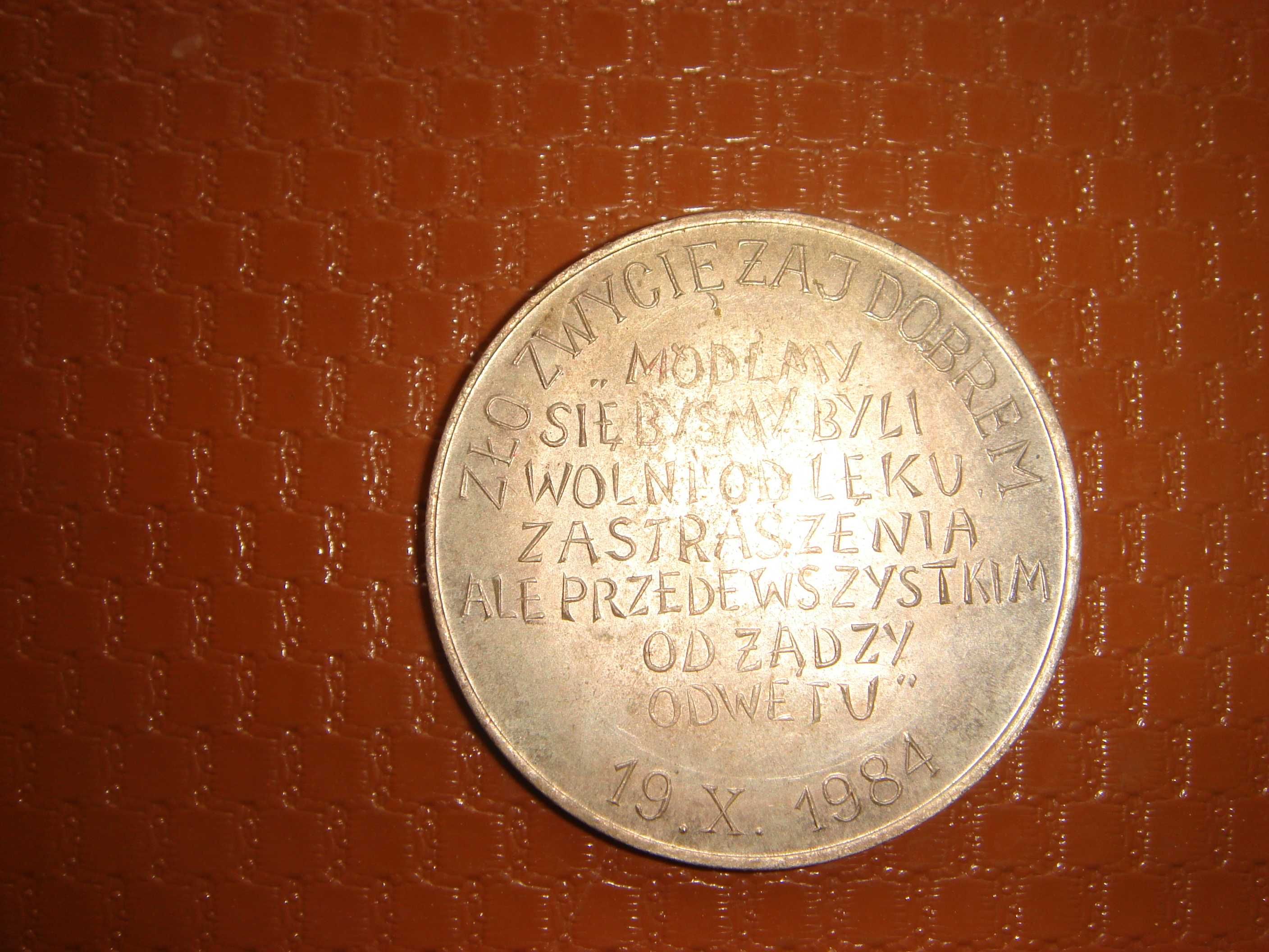 Medal ks. Jerzy Popiełuszko 1984 rok