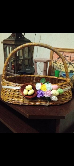 Корзины из бумажной лозы , ручной работы ,короб для хранения