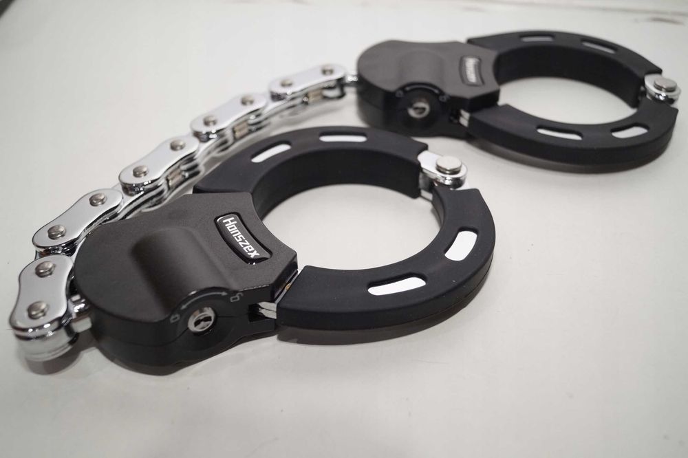 Zabezpieczenie rowerowe KŁÓDKA antykradzieżowa koła HONSZEX BLOKADA