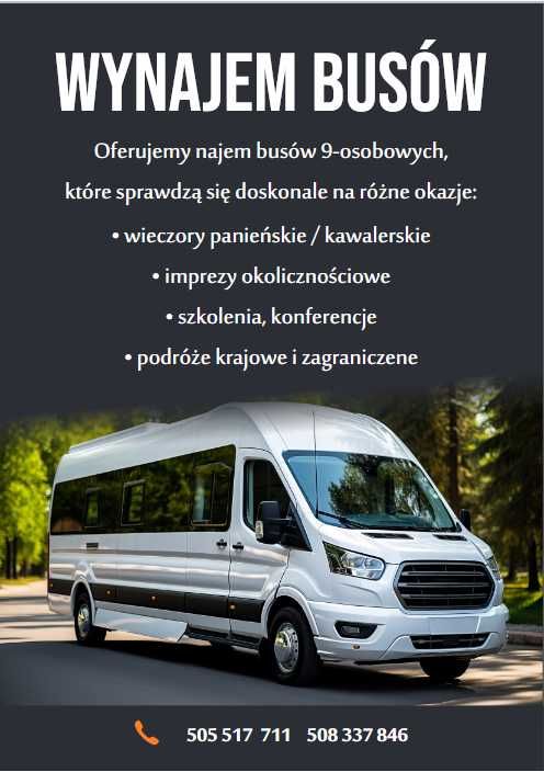 Wypożyczalnia busy, wynajem ,ostatnie wolne terminy!
