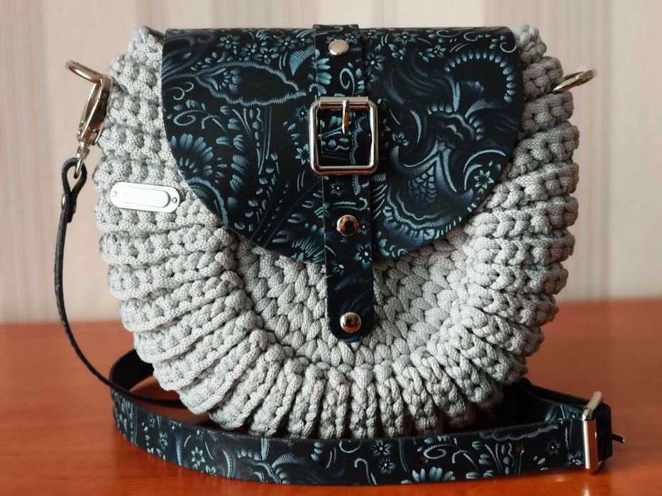 Torebka Oreo, ręcznie wykonana na szydełku, Handmade
