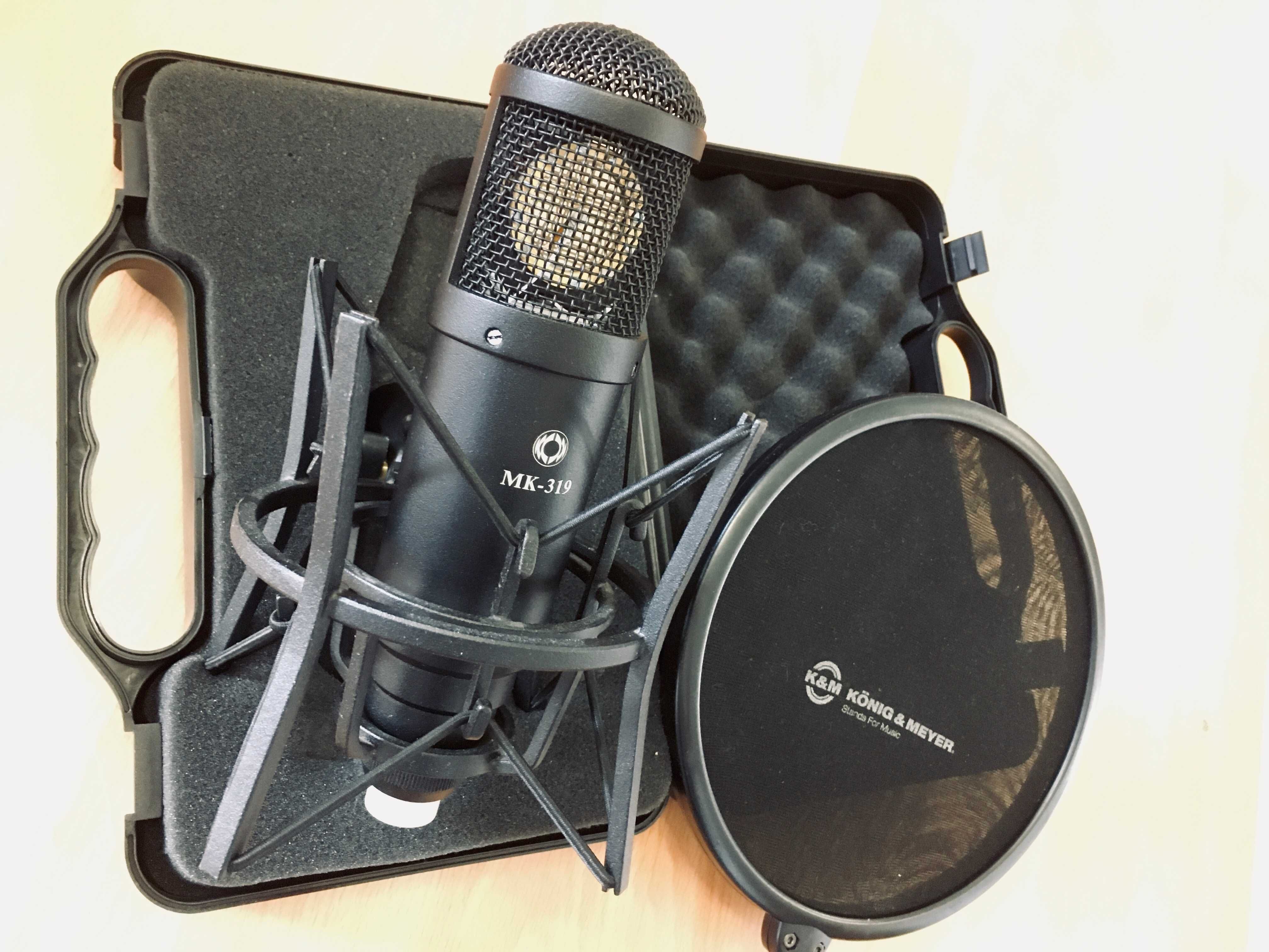 Mikrofon pojemościowy Oktava MK-319 + shockmount+ popfilter