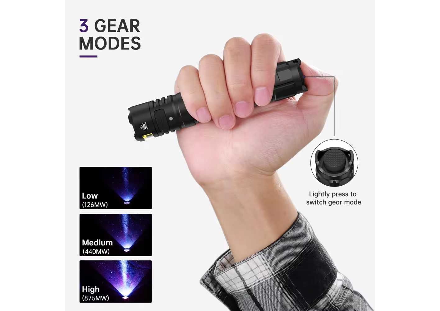 Latarka ultrafiolet Sofirn SF16 UV 360nm SST08 USB C+ akumulator