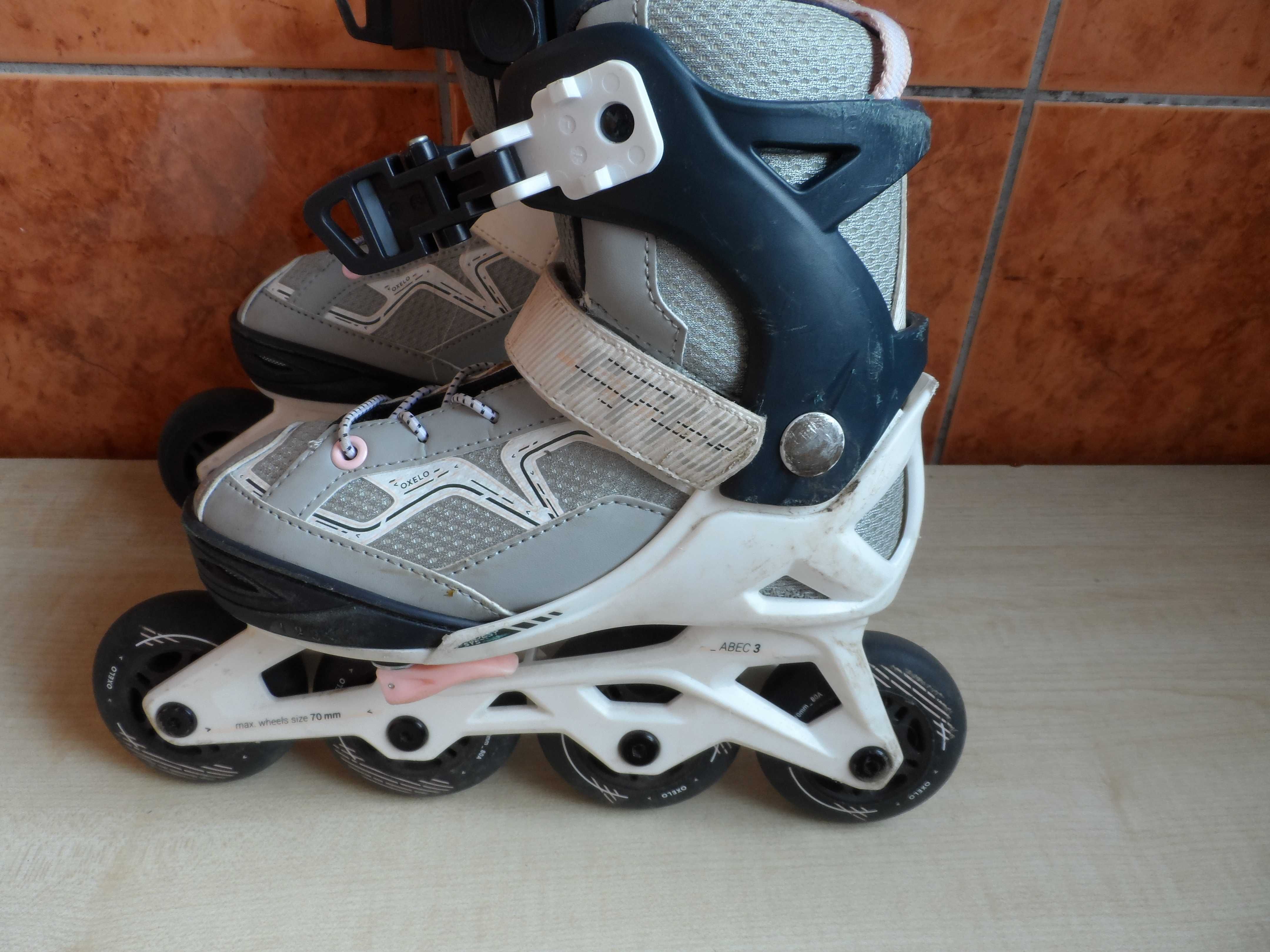 Rolki decathlon Oxelo Nr 29-32 fit 3,kask i ochraniacze