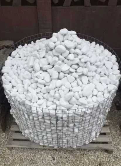 Śnieżnobiały Otoczak Grecki Marmur Brokat Grys Akwarium Ogród