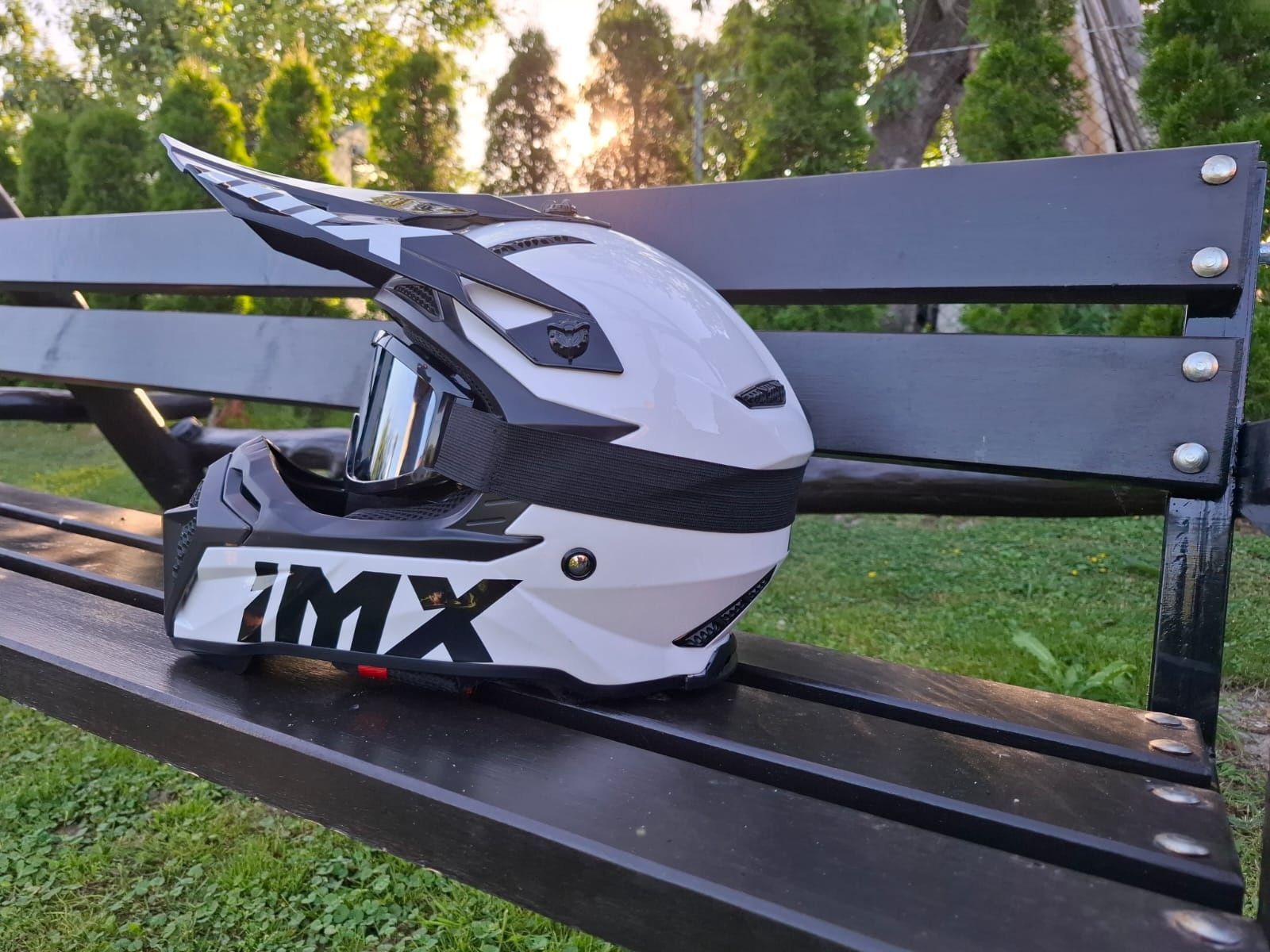 Kask IMX + gogle na cross motocyklowy rozmiar M
