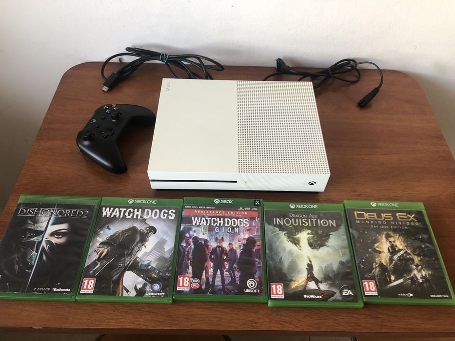 Konsola Xbox One S 2018 1tb dysk 5 gier okablowanie zestaw