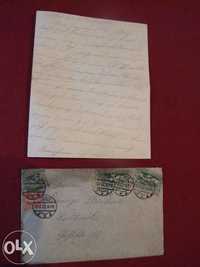 Stary list, koperta z 1922 r. Pszczyna